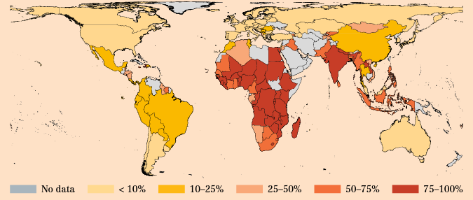 Percentage of people who can't afford a healthy diet